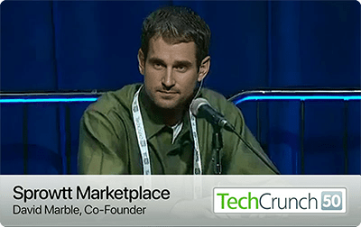 David presenting at Techcrunch 50